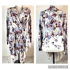 Anthropologie Guinevere Floral Waterfall Cardigan S